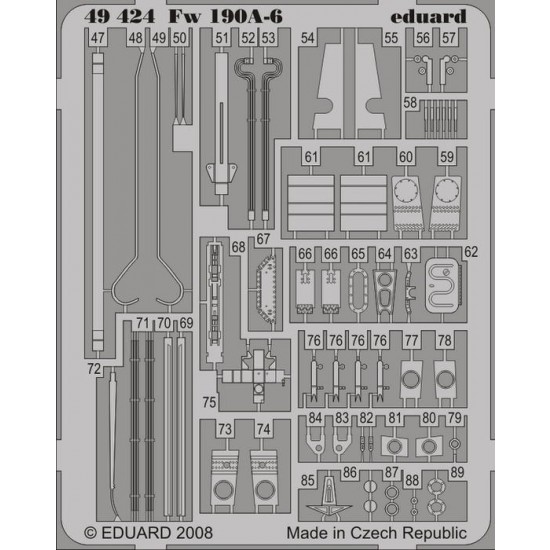 Colour Photoetch for 1/48 Focke-Wulf Fw 190A-6 for Hasegawa kit