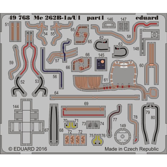 1/48 Messerschmitt Me 262B-1a/U1 Interior Detail Set for Hobby Boss #81745 kit (2PE)