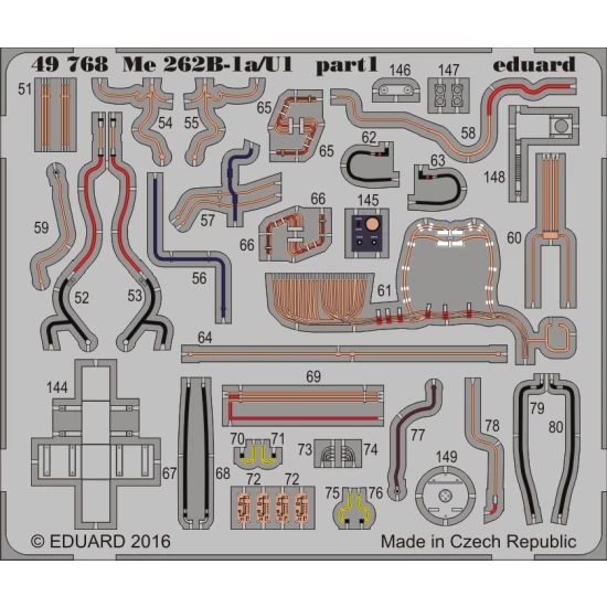 1/48 Messerschmitt Me 262B-1a/U1 Interior Detail Set for Hobby Boss #81745 kit (2PE)