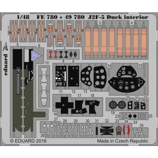 1/48 Grumman J2F-5 Duck Detail Set for Merit #64805 kit (2 Photo-Etched Sheets)  