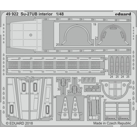 1/48 Sukhoi Su-27UB Interior Detail-up set (PE) for Hobby Boss kits