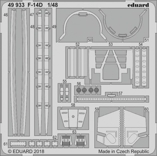 1/48 Grumman F-14D Tomcat Detail Set (PE) for Tamiya kits