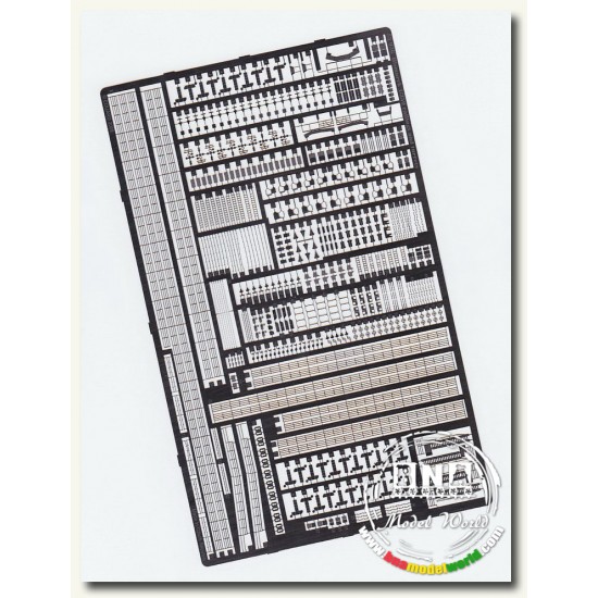 Photoetch for 1/350 Bismarck Railings and Turrets for Revell kit