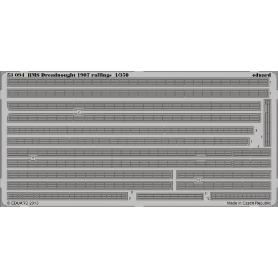 1/350 HMS Dreadnought 1907 Photo-Etched Railings Set for Trumpeter kit
