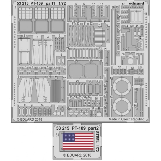 1/72 Motor Torpedo Boat PT-109 Photo-etched Detail set for Revell kits