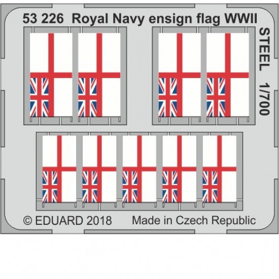 1/700 WWII Royal Navy Ensign Flag STEEL Detail-up set (PE)