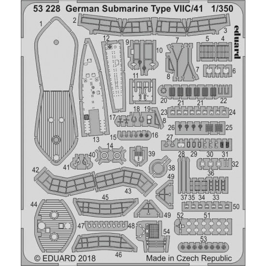 1/350 German Submarine Type VIIC/410 Detail Set (PE) for Revell kits