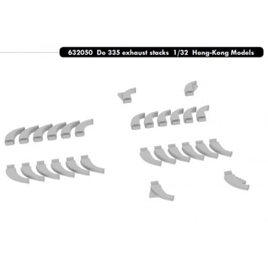 1/32 Dornier Do 335B-2 ''Zerstorer'' Exhaust Stacks for Hong-Kong Models kit 