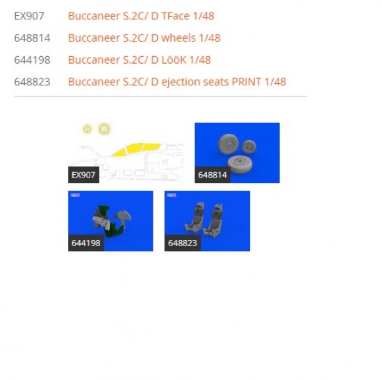 1/48 Blackburn Buccaneer S.2C/D Detail set for Airfix kits