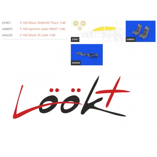 1/48 General Dynamics F-16D Fighting Falcon Block 30 Detail Parts for Kinetic kits