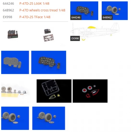 1/48 P-47D-25 Detail Parts for Miniart kits