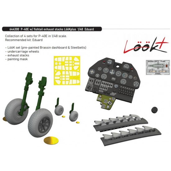 1/48 P-40E Warhawk with Fishtail Exhaust Stacks Detail Parts for Eduard kits