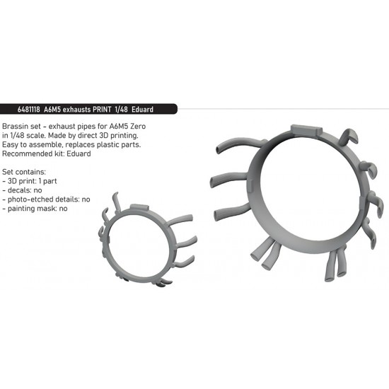 1/48 A6M5 Zero Exhausts for Eduard kits