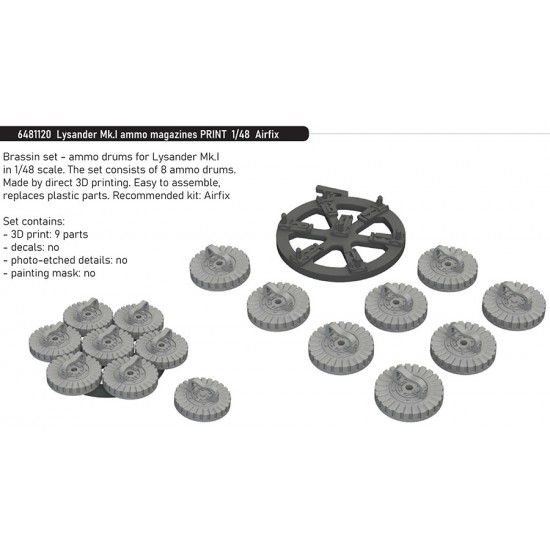 1/48 Lysander Mk.I Ammo Magazines for Airfix kits