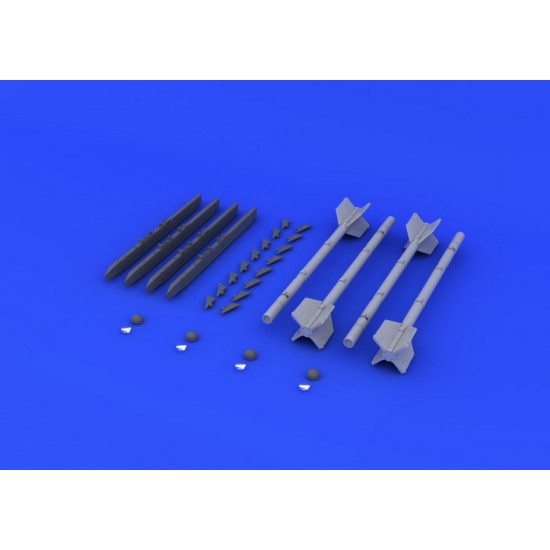 1/48 R-3S / AA-2 Atoll-A Rockets (x4) Set w/APU-13 Launchers (Resin+PE+Decals)