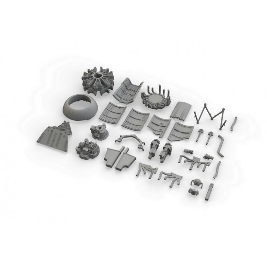 1/48 Focke-Wulf Fw 190A-8 Engine & Fuselage Guns Brassin Set for Eduard kits