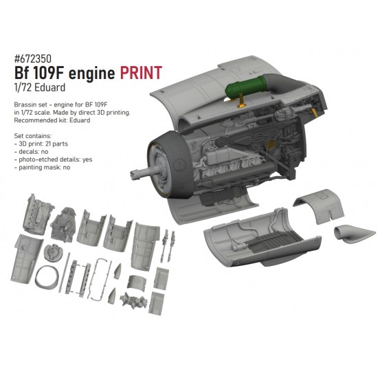 1/72 Messerschmitt Bf 109F Engine for Eduard kits