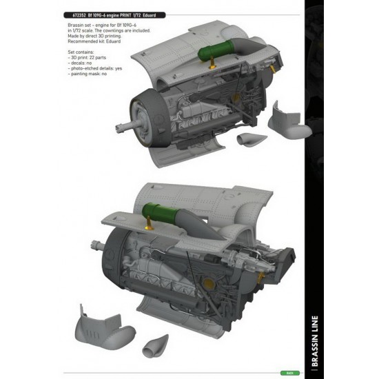 1/72 Messerschmitt Bf 109G-6 Engine for Eduard kits