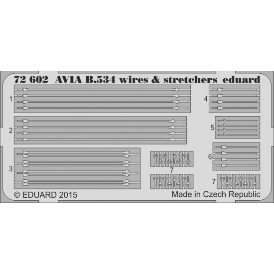 1/72 Avia B.534 Wires & Stretchers Set for Eduard kit (1 PE sheet)