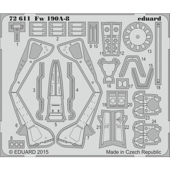 1/72 Focke-Wulf Fw 190A-8 Exterior Detail Set for Eduard kit (1 PE sheet)