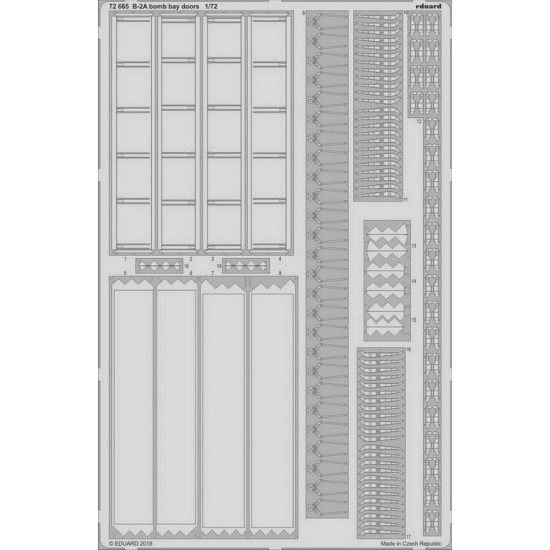 Eduard 1/72 Photoetch detail 72665 - B-2A bomb bay doors for ModelCollect Eduard 1/72 Photoetch detail 72665 - B-2A bomb bay doors for ModelCollect