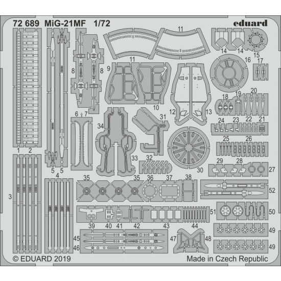 1/72 Mikoyan-Gurevich MiG-21MF Detail Set for Eduard kits