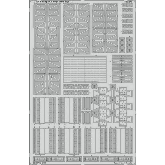 1/72 Short Stirling Mk.III Wings Bomb Bays Detail set for Italeri kits