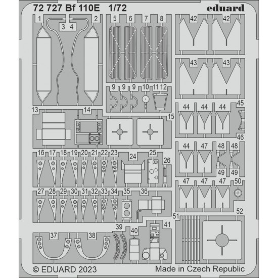 1/72 Messerschmitt Bf 110E Detail Parts for Eduard kits