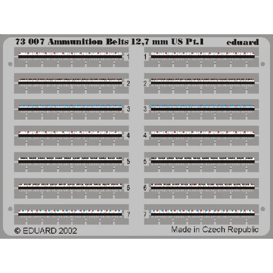 Colour Photoetch for 1/72 Ammunition Belts US Cal.0.50 