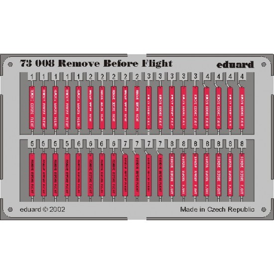 Colour Photoetch for 1/72 Remove Before Flight 