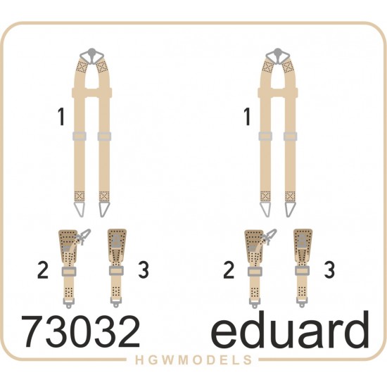 1/72 WWII Luftwaffe Bombers Super Fabric Seatbelts (1 Photo-Etched Sheet)