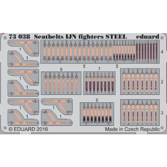 1/72 IJN Fighters Seatbelts (Steel, 1 Photo-Etched Sheet)