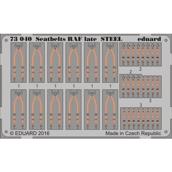1/72 RAF Late Seatbelts (Steel, 1 Photo-Etched Sheet)