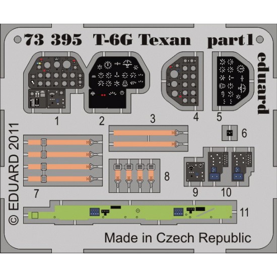 Coloured Photoetch Set for 1/72 North American T-6G Texan for Academy kit