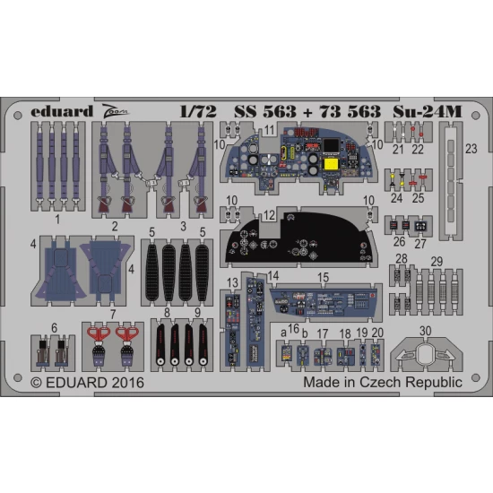 1/72 Sukhoi Su-24M Interial Detail Set for Trumpeter kit (2 Photo-Etched Sheets)