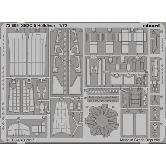 1/72 Curtiss SB2C-5 Helldiver Exterior Detail Set for Special Hobby kit