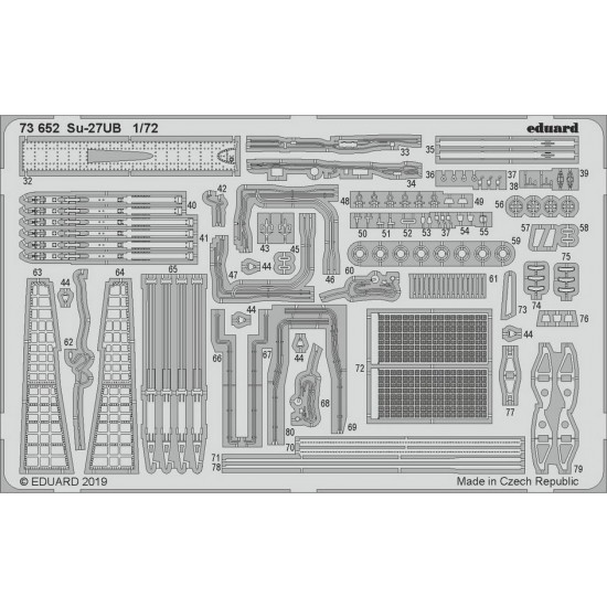 1/72 Sukhoi Su-27UB Detail Set (Photo-etched Sheets) for Zvezda kits