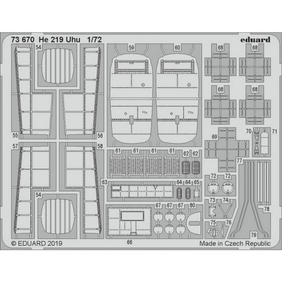 1/72 Heinkel He 219 Uhu Detail Set for Dragon Models (2 sheets)