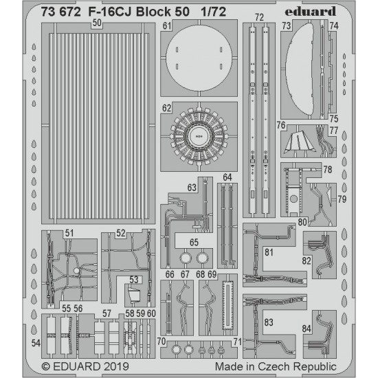 1/72 General Dynamics F-16CJ Fighting Falcon Block 50 Detail Set for Tamiya kits