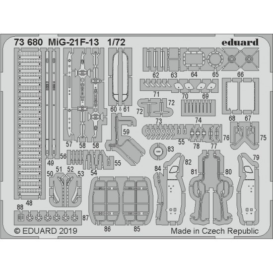 1/72 Mikoyan-Gurevich MiG-21F-13 Detail Set for Modelsvit kits