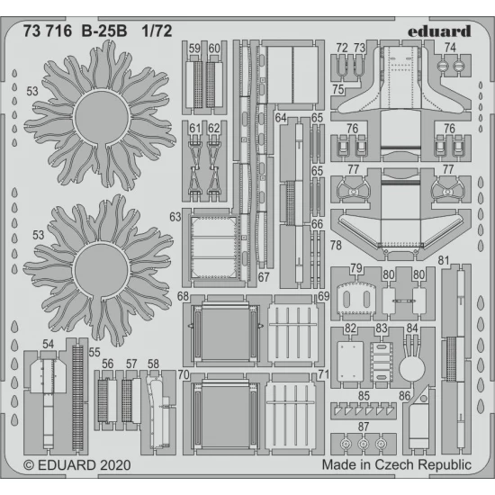 1/72 North American B-25B Mitchell Detail Set for Airfix kits