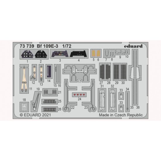 1/72 Messerschmitt Bf 109E-3 Detail Set for Special Hobby kits