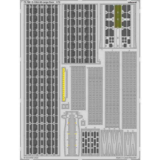 1/72 Lockheed Martin C-130J-30 Super Hercules Cargo Floor Detail Set for Zvezda kits