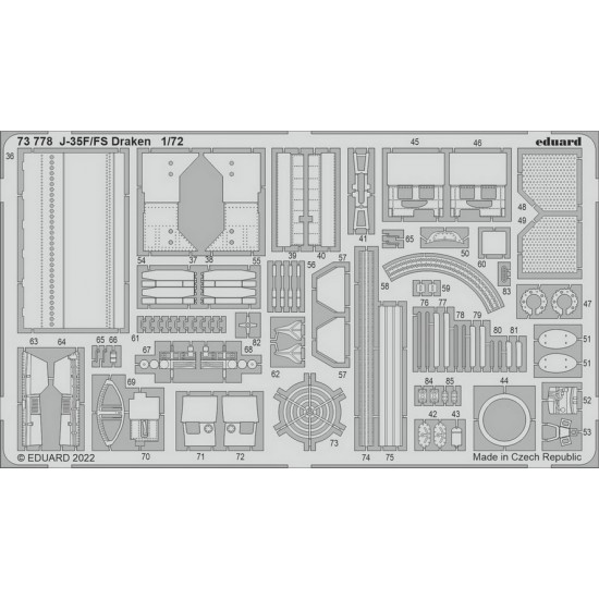 1/72 Saab J-35F/FS Draken Detail set for Hasegawa/Hobby 2000 kits