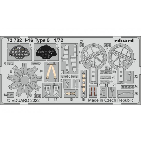 1/72 Polikarpov I-16 Type 5 Detail set for Clear Prop kits