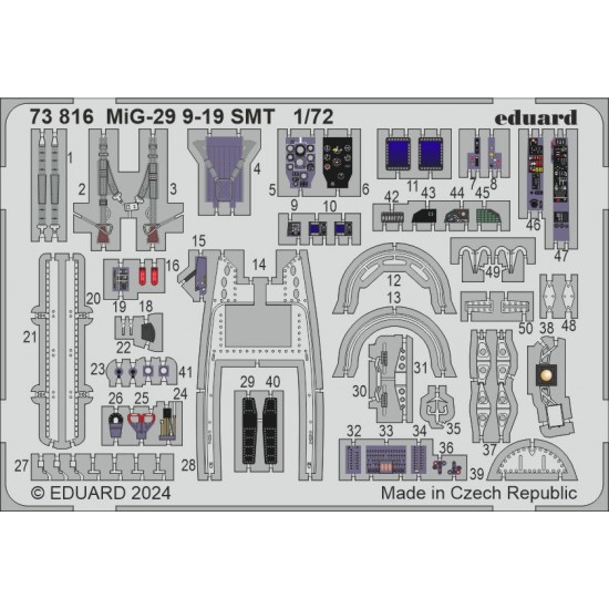 1/72 Mikoyan MiG-29 9-19 Smt Colour Photo-Etched Accessories for Great Wall Hobby