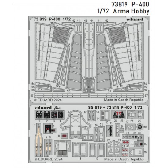 1/72 Bell P-400 Airacobra Photo-etched set for Arma Hobby kits