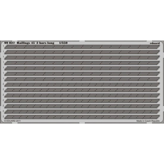 1/350 Photo-etched Railings (45 Degrees, 2 Chain Bars Long) #99027