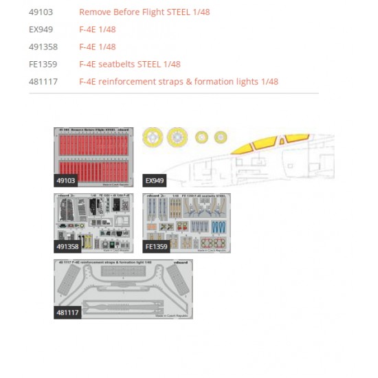 1/48 McDonnell Douglas F-4E Phantom II Detail Parts for Meng kits