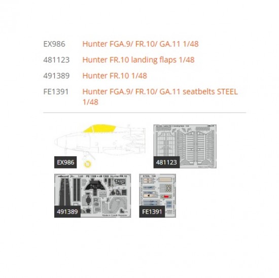 1/48 Hawker Hunter Fr.10 Super Detail Set for Airfix kits